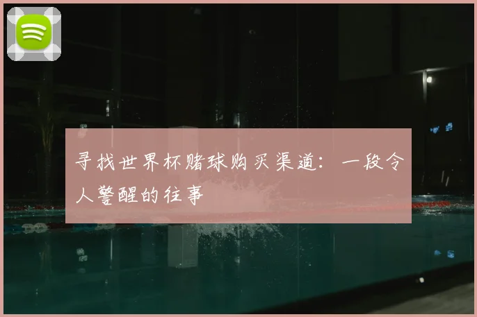 寻找世界杯赌球购买渠道：一段令人警醒的往事
